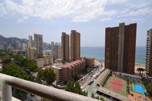 a view of a city with tall buildings at Los Caballos - Fincas Arena in Benidorm