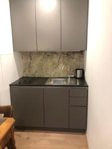 Kuchyň nebo kuchyňský kout v ubytování Seeapartment am Hallstätter See