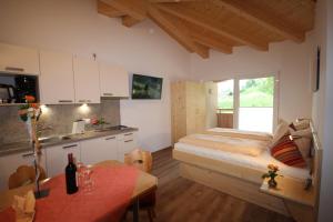A kitchen or kitchenette at Ferienwohnungen Karwendel Camping