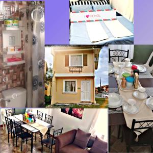 eine Collage mit Fotos mit einem Tisch und einem Haus in der Unterkunft Bohol Staycation in Tagbilaran City next to Panglao Island in Tagbilaran