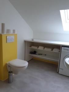 a bathroom with a toilet and a sink at loft studio avec charme et authenticité in Altkirch
