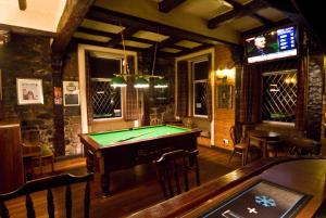 a pub with a pool table and a tv at Ardlui Hotel in Ardlui