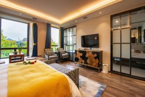 TV a/nebo společenská místnost v ubytování Li River Resort Villa Hotel