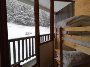 シャンルッスにあるPanoramicのベッドルーム1室(二段ベッド付)が備わります。雪に覆われた森の景色を望めます。