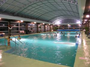 a group of people swimming in a swimming pool at U Bažanta *** - Ubytovanie v súkromí (objekt) in Vyšné Ružbachy