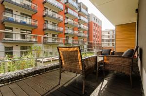 Balkón alebo terasa v ubytovaní Krakowiak Apartments