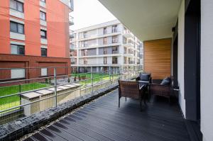 Balkón alebo terasa v ubytovaní Krakowiak Apartments