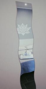a room with a bed with a lotus sticker on the wall at Fiore di Loto Rooms in Carini
