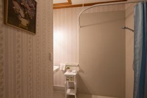
a bathroom with a toilet and a sink at Settlers Cottage Motel in Arrowtown
