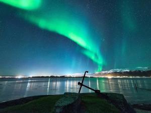 una imagen de la aurora boreal en el cielo en 8 person holiday home in KVAL YA, en Marisletta