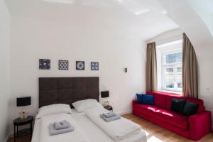 Łóżko lub łóżka w pokoju w obiekcie easy flat Sankt Elisabeth