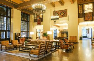The lobby or reception area at The Ahwahnee