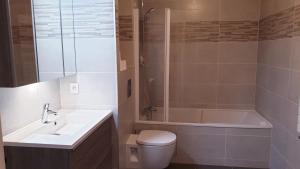 a bathroom with a sink and a toilet and a tub at Appartment Porte de Versailles Paris Expo in Issy-les-Moulineaux +5 photos