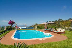 una piscina en el patio de una villa en OurMadeira - Theo's House, secluded en Calheta