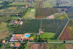 an aerial view of a farm with a house and trees at Agrihotel Elisabetta in Marina di Cecina