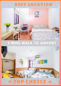 Кровать или кровати в номере Dreamy Sky - Airport View Boutique Hotel