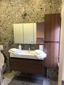 La salle de bains est pourvue d'un lavabo et de toilettes. dans l'établissement your home !, à Anvers