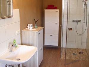 Kylpyhuone majoituspaikassa Rittergut Reudnitz