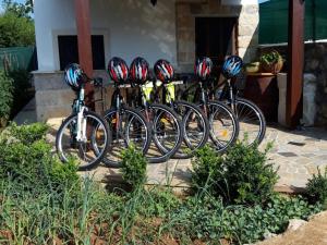 a row of bikes parked in front of a building at Holiday Home Bili dvori by Interhome in Čaporice