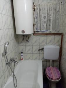 a bathroom with a toilet and a sink and a tub at Smještaj Nevesinje in Nevesinje