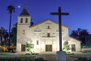 a church with a cross in front of it at Private Room with Shared Bath in Mountain View