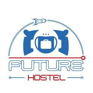 a logo for a hostel with a mouth at Future in Kyiv