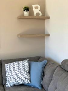 A seating area at Apartments M, Kallikratia