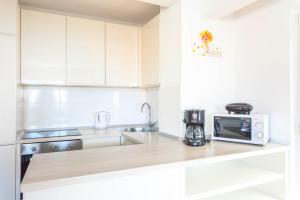 Kuchyň nebo kuchyňský kout v ubytování Apartments Dora