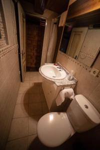 a bathroom with a toilet and a sink at Casita de Noah in Arnedillo