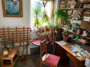 Habitación con mesa, sillas y plantas. en Old Town Petcu`s House en Braşov