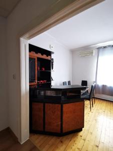 an office with a desk in a room at Serdika station, bright and cozy apartment in Sofia