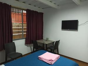 TV a/nebo společenská místnost v ubytování Habitaciones Alkimya