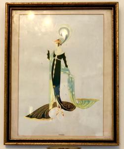 a picture of a woman in a dress with a ship at Lauras Townhouse Apartments Erte's Atelier in Bath