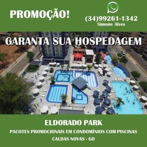 un anuncio para un spa en un complejo en Eldorado Park Caldas Novas, en Caldas Novas