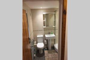 een badkamer met toilet en wastafel bij Rose Cottage in Ludham +31 foto's