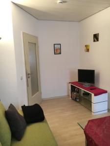 TV a/nebo společenská místnost v ubytování Gemütliches Appartement nähe Zentrum mit Küche