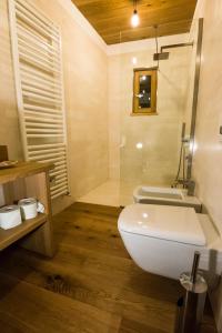 Un baño con inodoro, lavabo y bañera. en b&bTerre Aromatiche, en Chiesa in Valmalenco 21 fotos más