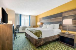 a hotel room with a large bed and a television at Quality Inn & Suites Leesburg Chain of Lakes in Leesburg