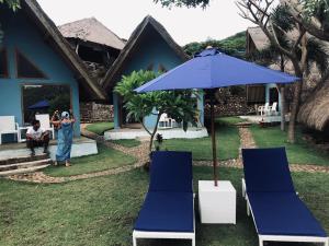 Zahrada ubytování Blue Monkey Retreat Areguling Lombok