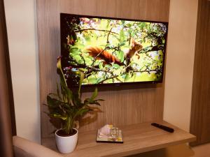 TV a/nebo společenská místnost v ubytování Hotel Glinde
