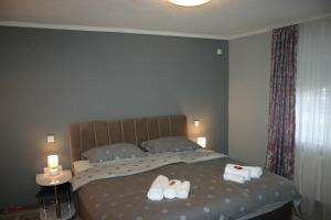 Postel nebo postele na pokoji v ubytování Kuća-apartman Clarissa Đakovo