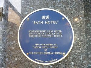 a plaque on the side of a building at Royal Bath Hotel Bournemouth in Bournemouth