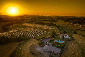 an aerial view of a solar farm at sunset at Il Raggio di Sole in Bagnoregio