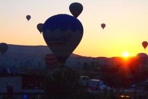The sunrise or sunset as seen from a szállodákat or nearby