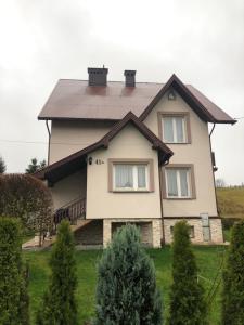 a house with a brown roof at Apartament Łapacz Snów in Tylicz