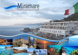 uma colagem de fotografias de um hotel em Miramare Scilla GYH Luxury em Scilla
