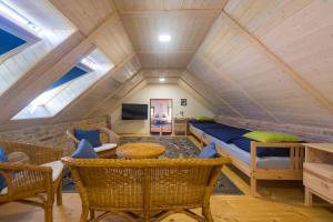 TV a/nebo společenská místnost v ubytování Tradiční český dům s ložnicemi v podkroví