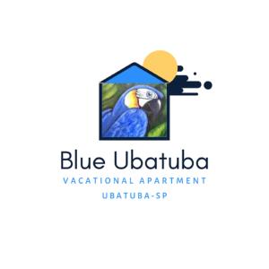 a bird in a blue umbrella logo at Blue Ubatuba in Ubatuba
