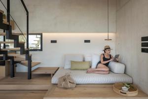 A seating area at OPENNESS House by the sea