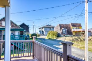 a view from the balcony of a house at Spacious Seaside Home with an Ocean View in Seaside